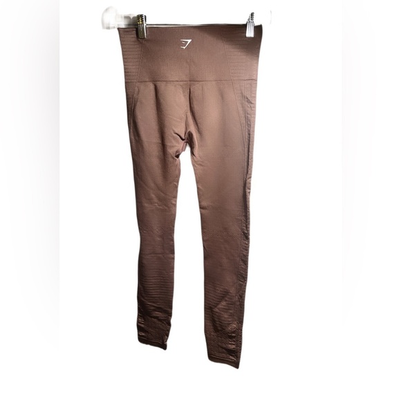 Gymshark Energy mauve crop yoga lightweight athletic Seamless Leggings tight M - Picture 3 of 3